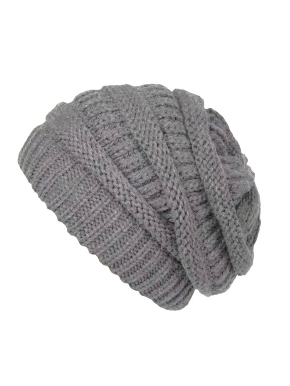 Gray Knit Beanie Soft Stretch Warm Unisex Winter Hat Cozy NWT